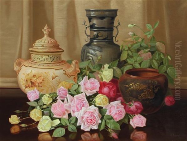Tabletop Still Life With Roses - view 1