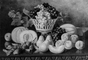 Still Life With Grapes, Melon, Pears And Peaches by Irving Lewis Bacon