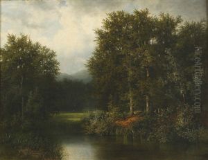 Teichlandschaft Mit Rotwild by Margarete Von Baczko