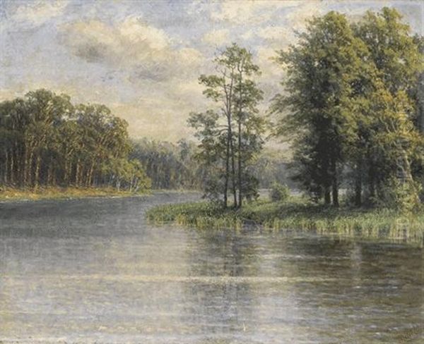 Sommerliche Landschaft Am Flusufer - view 1