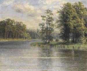 Sommerliche Landschaft Am Flusufer