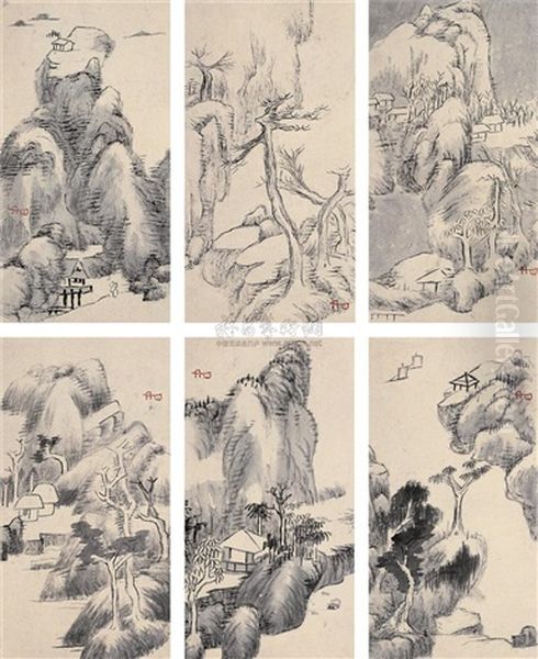 Landscape (+ Calligraphy; 12 Works) - view 1