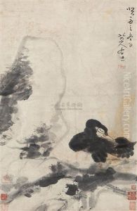 Bird And Rock by Bada Shanren