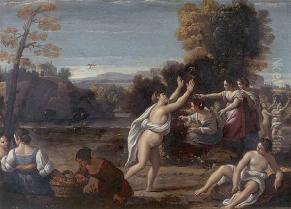 Diana And Her Nymphs Catching Birds - view 1