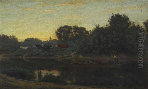 Flusslandschaft Am Abend - view 1
