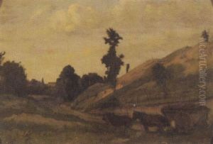 Pferdefuhrwerk Auf Der Landstrasse by Jules Louis Badel
