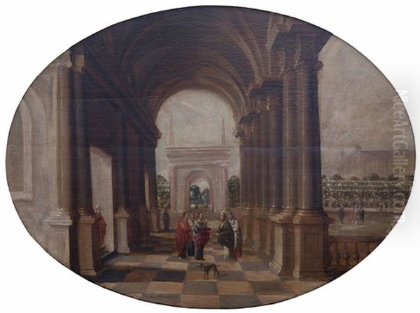 A Palace Interior With Christ And The Pharisees Discussing The Tribute To Caesar - view 1