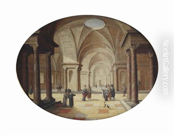 A Classical Palace Interior With Moses Transforming Pharaoh's Sceptre Into A Serpent - view 1