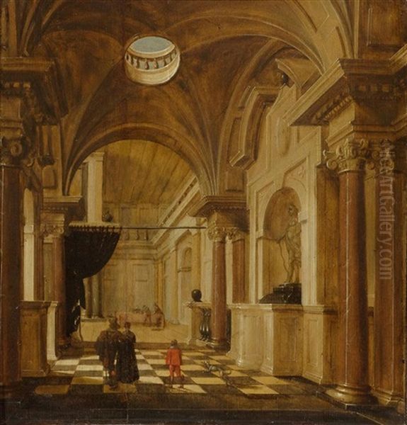 Interior Of A Church With Figures - view 1