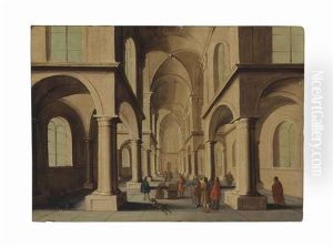 A Church Interior With Christ Driving Out The Moneylenders by Hans Jurriaensz van Baden
