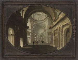 The Interior Of Il Gesu, Rome, With Elegant Figures Conversing by Hans Jurriaensz van Baden