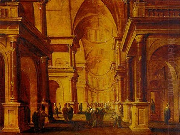 Church Interior With Christ And The Woman Taken In Adultery - view 1