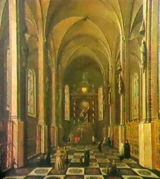 Kircheninneres Mit Vielen Figuren. - view 1