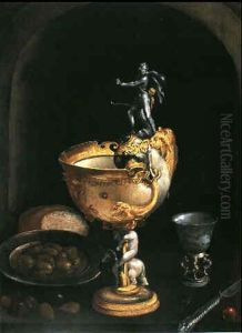 Stilleben Mit Nautiluspokal by Frans Badens
