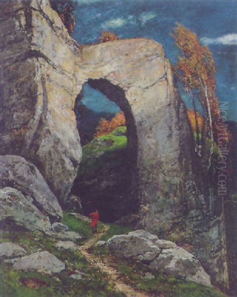 A Figure On A Rocky Path - view 1