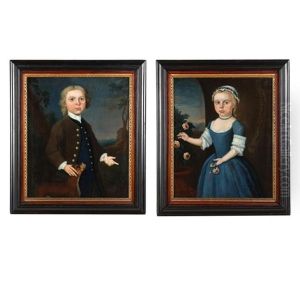 Pair Of Portraits by Joseph Badger