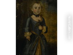 Portrait Of A Child With A Bird by Joseph Badger