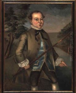 A Portrait Of A Young Boy With A Fishing Rod by Joseph Badger