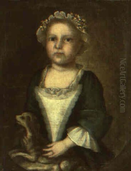 Portrait Of Priscilla Greenleaf Holding Dog - view 1