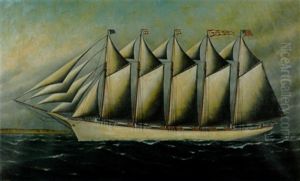 The Five-masted Schooner "prescott Palmer" Off Highland Light