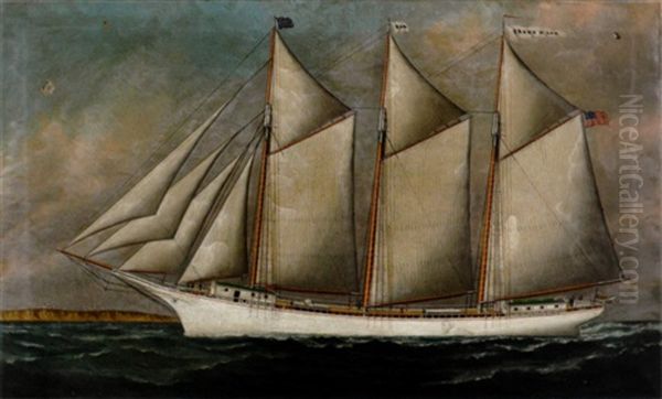 The Three-masted Schooner "frank M. Low" Sailing Off Highland Light, Truro - view 1