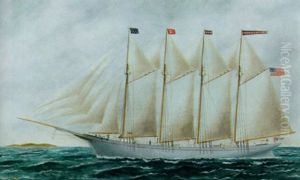 Schooner "louise H. Randall" by Solon Francis Montecello Badger