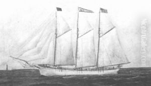 The Three-masted Schooner "julia A. Ward" Of Provincetown, Off Provincetown The Three-masted Schooner "julia A. Ward" Of Provincetown, Off Provincetown