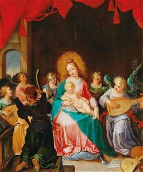 The Virgin And Child With Angels Making Music - view 1