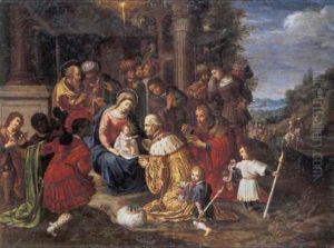 Aanbidding Der Koningen by Cornelis de Baellieur