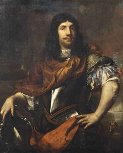 Portrait Of Cornelis Tromp (1629-1691), Three-quarter-length, In A Breastplate, His Right Hand Resting On His Coat-of-arms