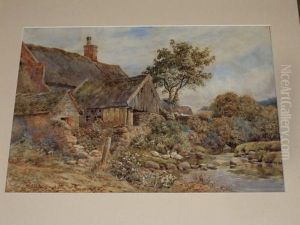 Old Barn With Ducks Before A Stream