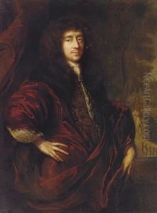 Portrait Of A Gentleman In A Garden, In An Embroidered Jacket And A Red Gown Portrait Of A Gentleman In A Garden, In An Embroidered Jacket And A Red Gown