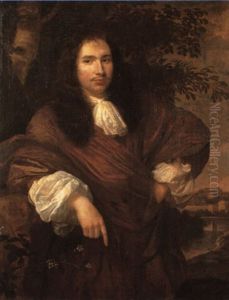 Portrait Of A Gentleman (rochus Kien?) Standing Beside An Orange Blossom