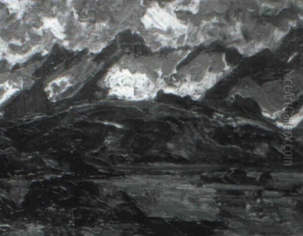Abendliche Alpenseelandschaft - view 1
