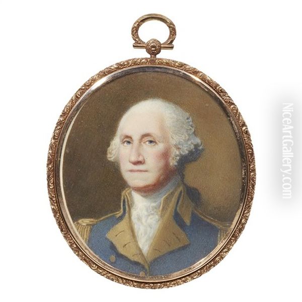 Portrait Miniature Of George Washington In Uniform, Circa 1900 - view 1