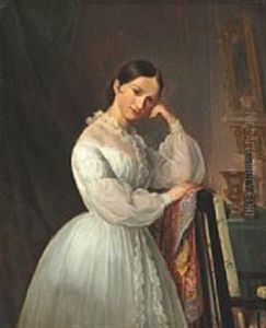 Portrait Of Johanne Luise Heiberg by Emilius Ditlev Baerentzen