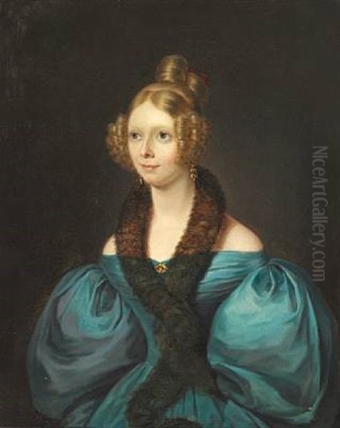 Portrait Of Baroness Mimi Lovenskiold. Presumably Marie Caroline Vilhelmine Lovenskiold (1821-1862) - view 1