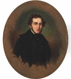 Portrait Of The Dansih Poet Hans Peter Holst by Emilius Ditlev Baerentzen