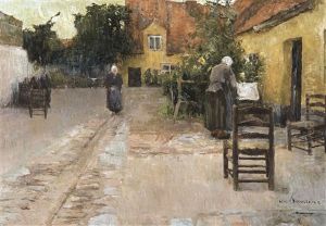 Soir A L'asile A Gand by Albert Baertsoen