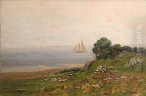 Ship Sailing Off The Coast, Thought To Be San Francisco Bay by Charles Partridge Adams