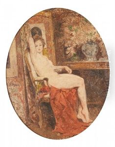 Nu Dans L"atelier by Emile Baes