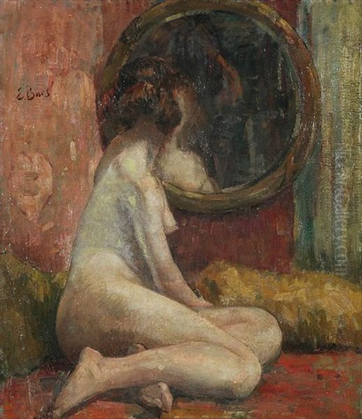 Nude, Backside, In Front Of A Mirror - view 1