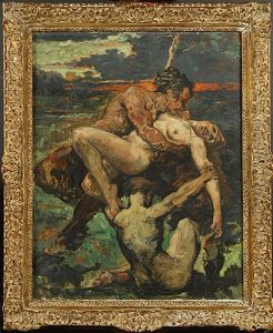 Sater Ontvoert Nimf by Emile Baes