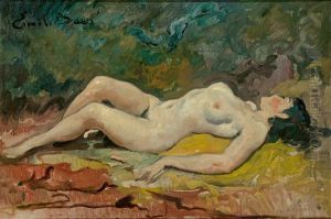 Liegender Weiblicher Akt by Emile Baes