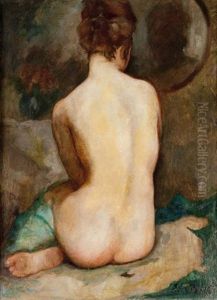 Nu Feminin De Dos by Emile Baes