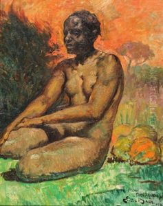 Jeune Africaine A La Presse Bruxelloise by Emile Baes