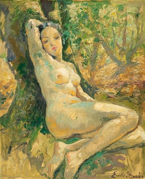 Dans Les Bois - Nu Assis - view 1