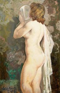 Baigneuse Au Miroir by Emile Baes