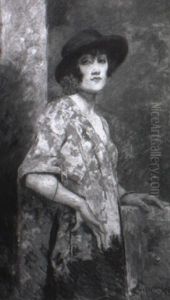 Femme Au Chapeau Noir by Emile Baes