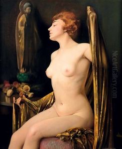 Nue Au Voile Dore Et Au Bouddha